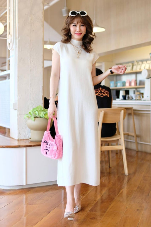 High Neck Sleeveless Long Knitted Casual Dresses